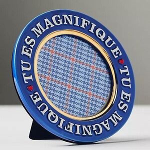 Anthropologie Claudette Text Stoneware Picture Frame